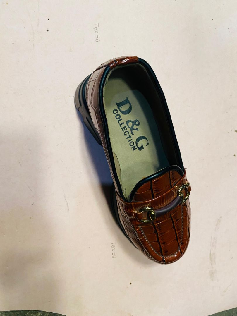 Brown Croc Embossed Platform Loafers