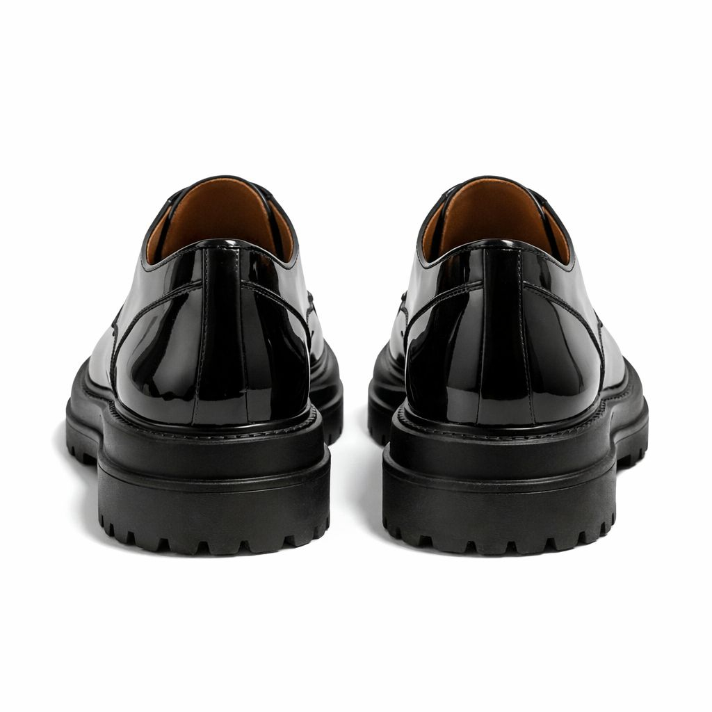 Glossy Black Lace Up Formal Shoes