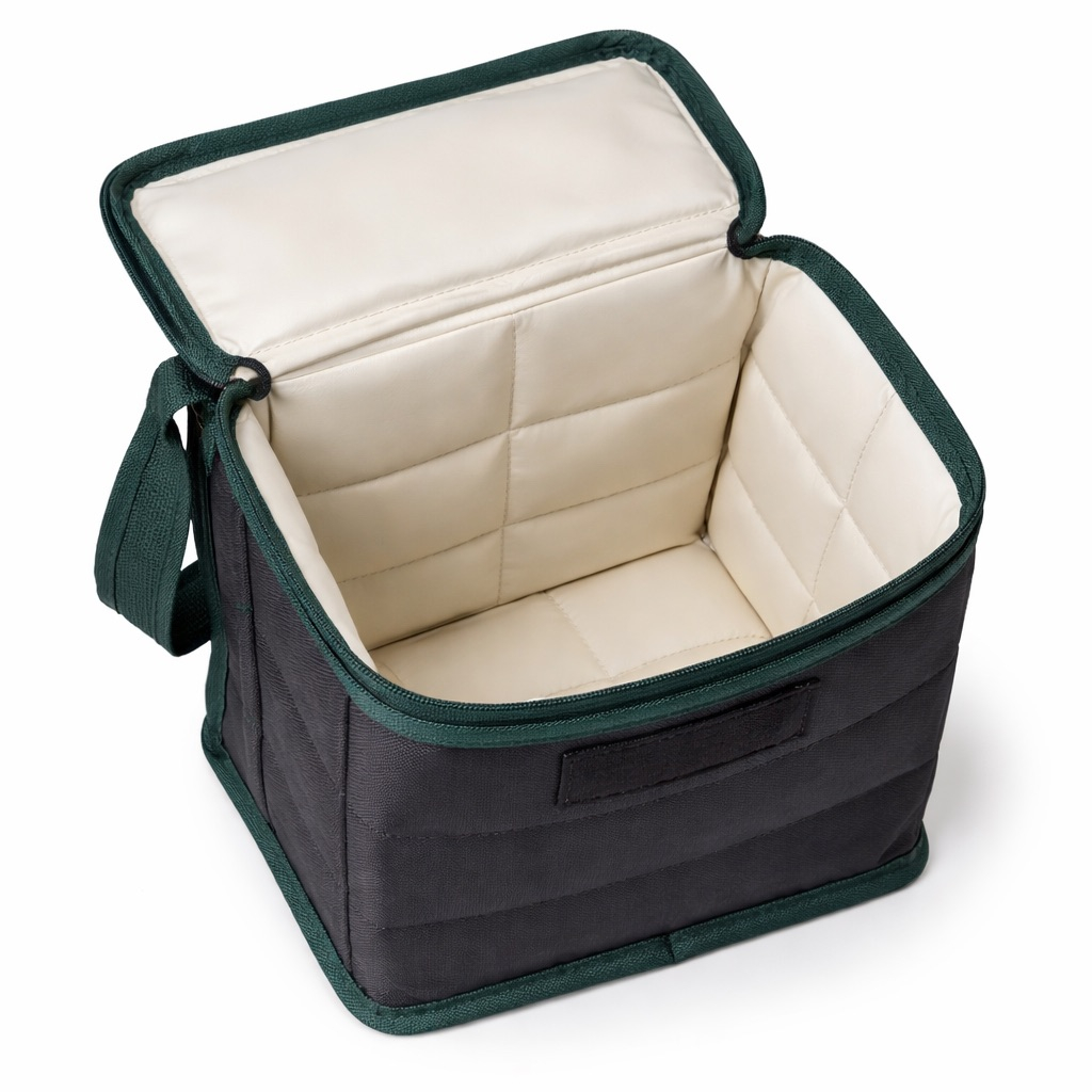 Quality Black and Green Insulated Cooler Lunch Bag