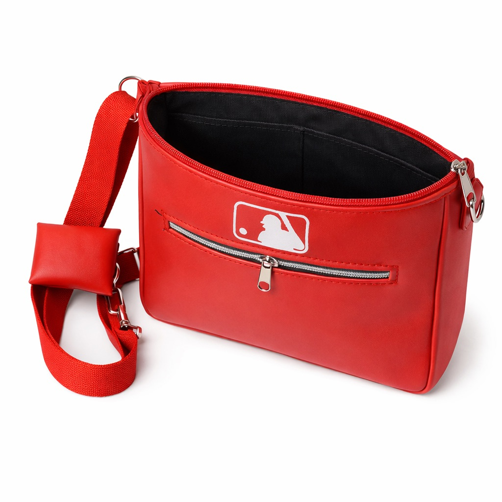 Bold  Red Graphic Crossbody Bag