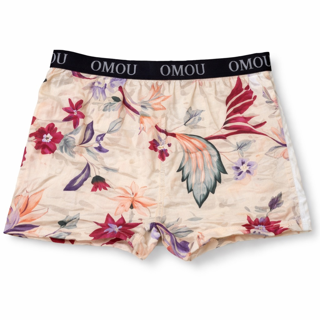 Floral Print Cream Multicolor Mens Boxer Shorts