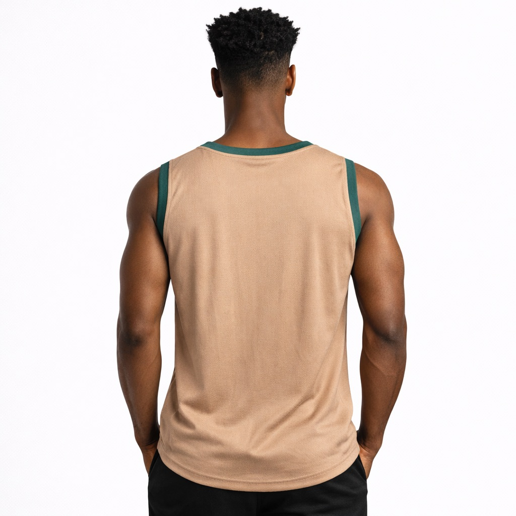 Mens khaki Sleeveless Athletic Training Top