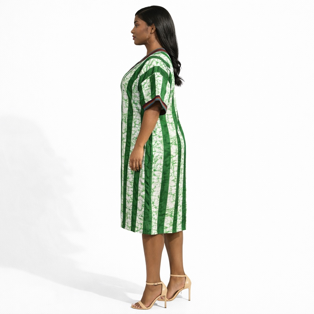 Womens Green Traditional Kaftan Gown