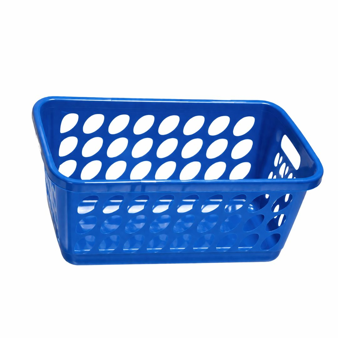 Durable Blue Plastic Storage Basket