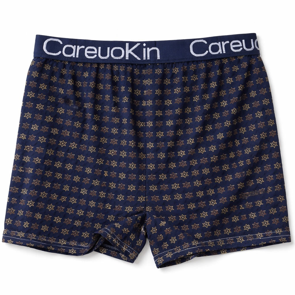 Mini Star Pattern Boxer Shorts with Elastic Waistband