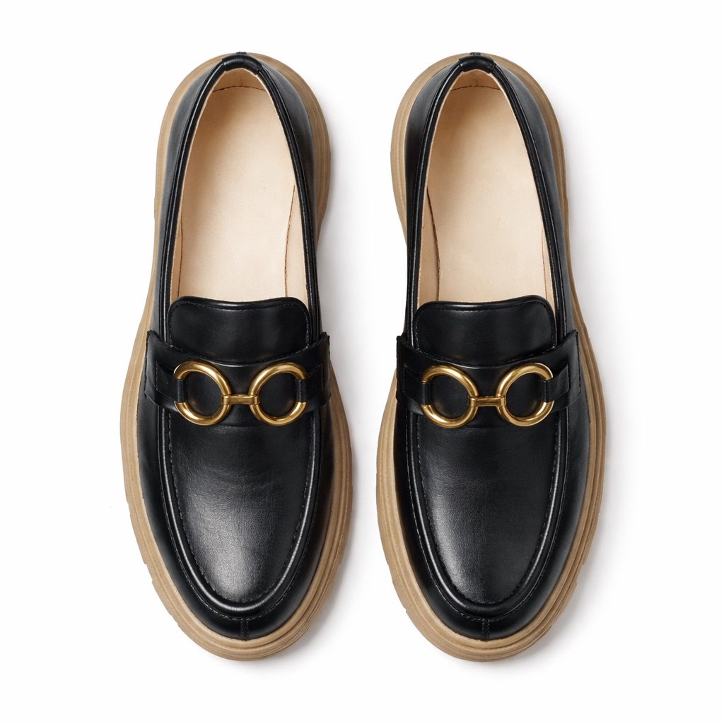 Mens Black Premium Loafer Mule Shoes