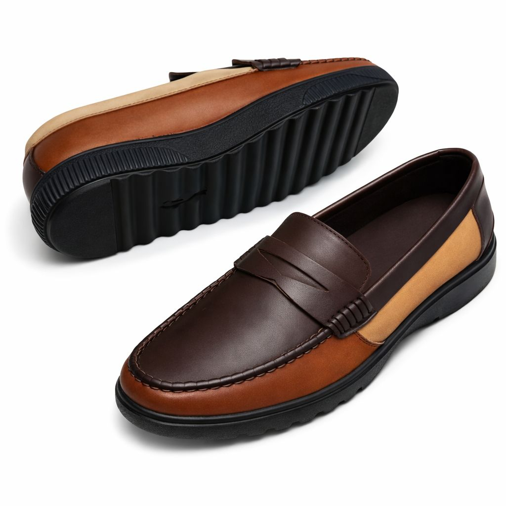 Brown & Tan Slip On Classic Casual Shoes