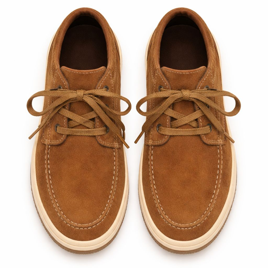 Mens Brown Suede Lace Up Casual Shoes