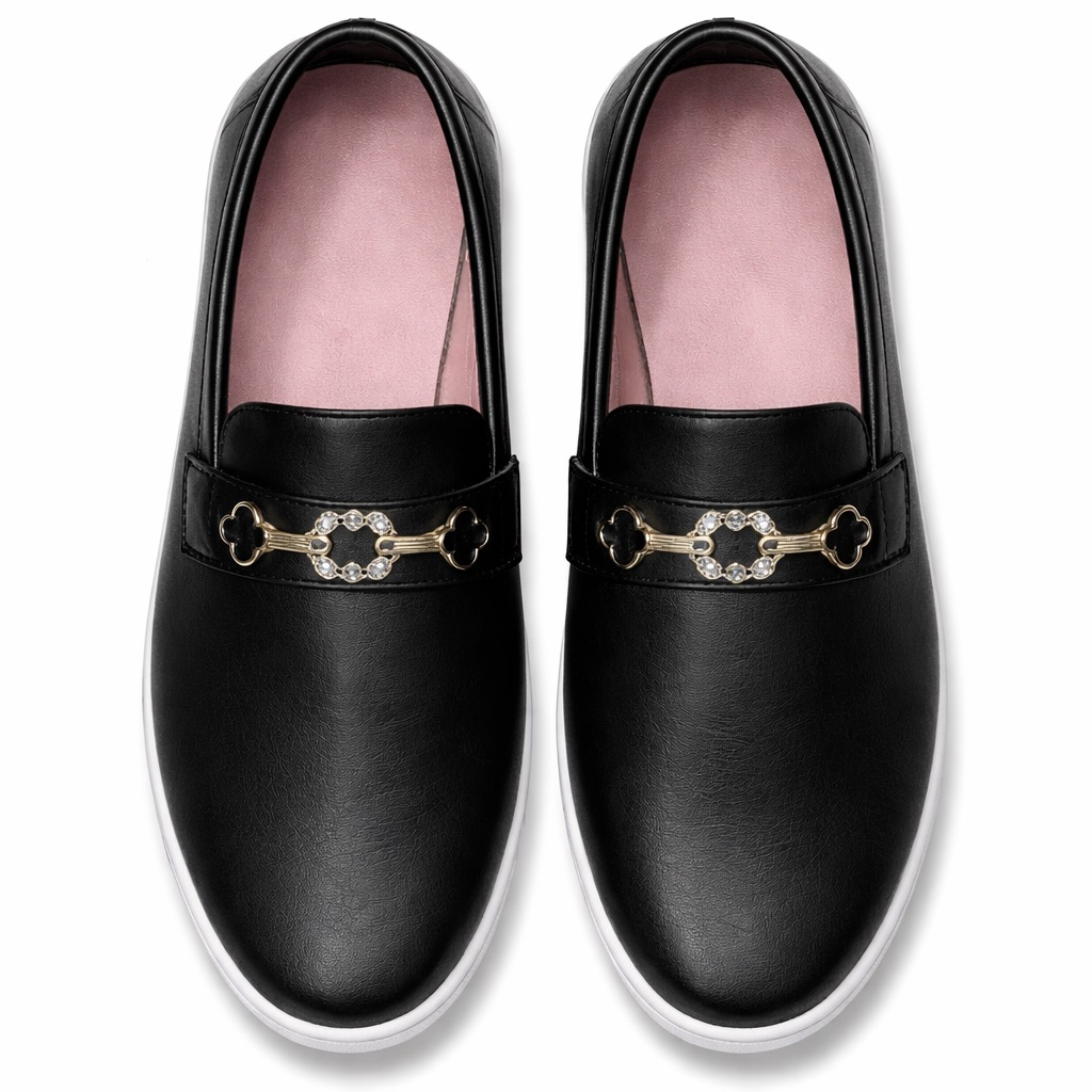 Urban Luxe Chain Slip On Sneakers