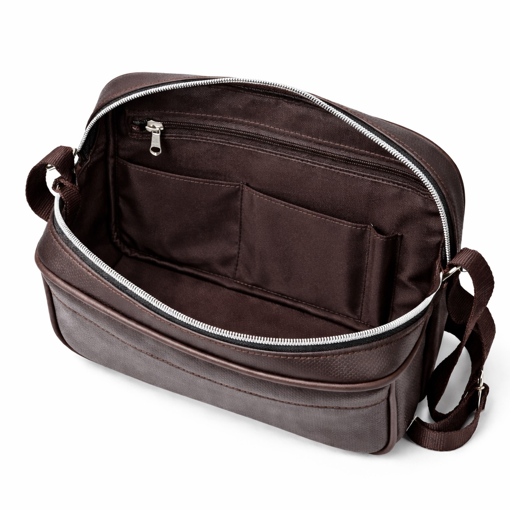 Mens Premium Textured Crossbody Shoulder Bag