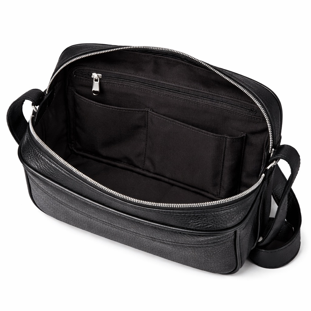 Black leather Style Crossbody Shoulder Bag