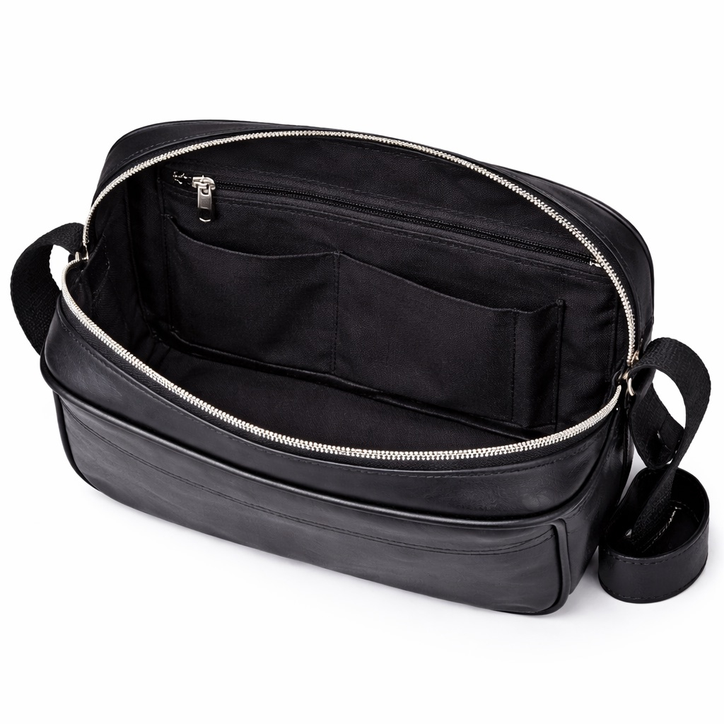 Mens Compact Crossbody Shoulder Black Bag