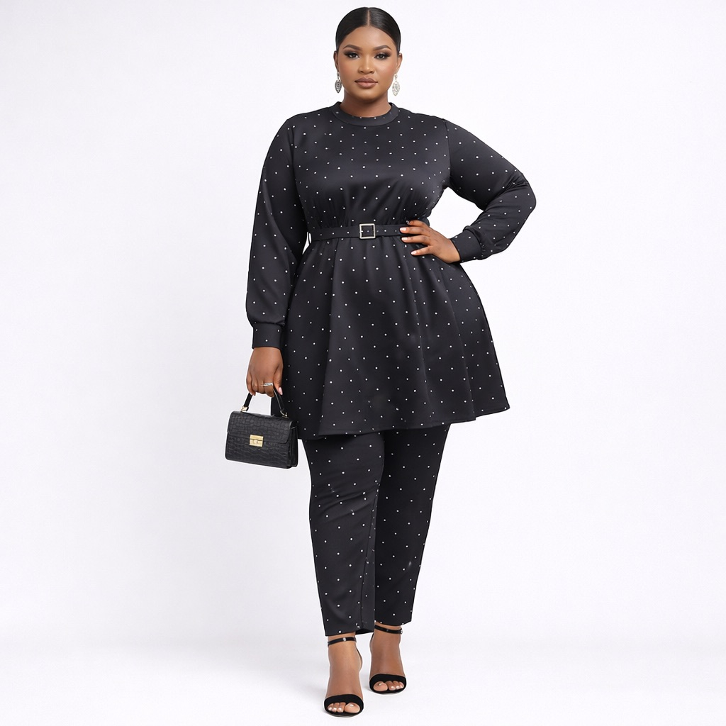 Luxury Black Polka Dot Soft Fabric