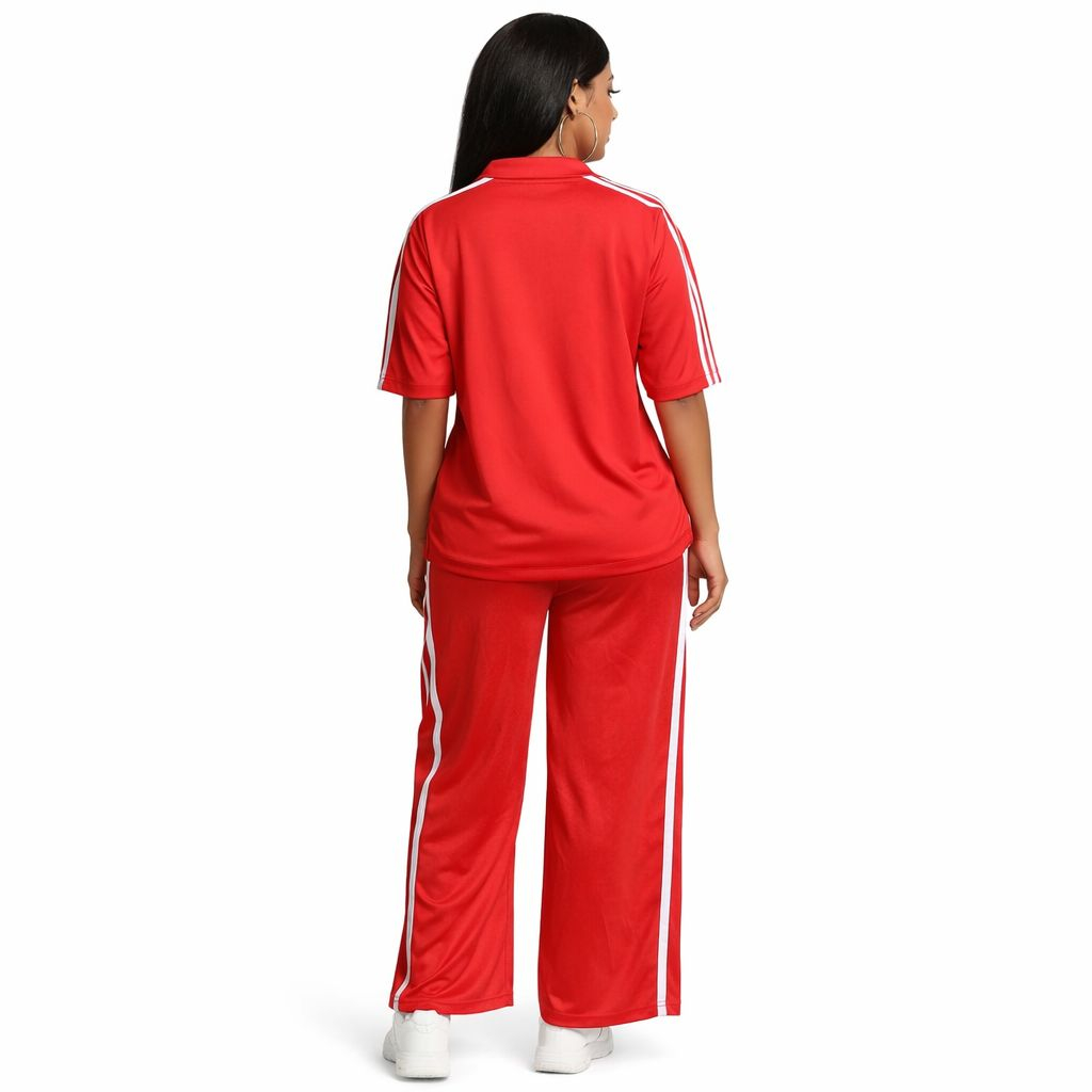 Womens Red Two Piece Tracksuit Set