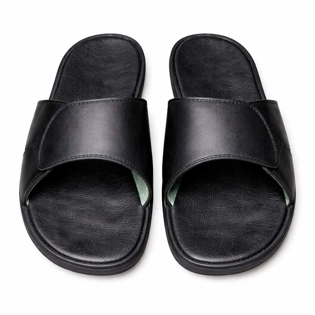 Mens Black Slide Sandals