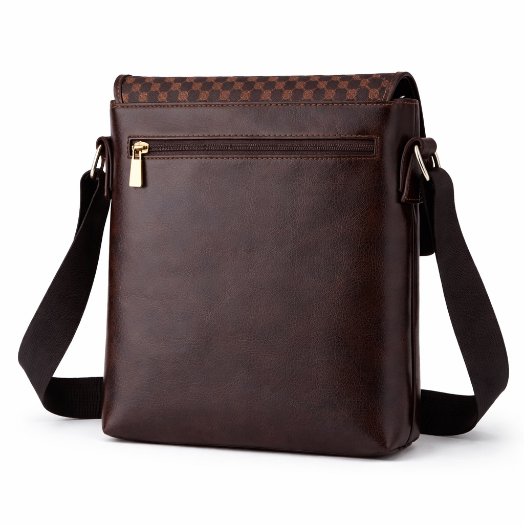 Premium Brown Monogram Flap Crossbody Bag