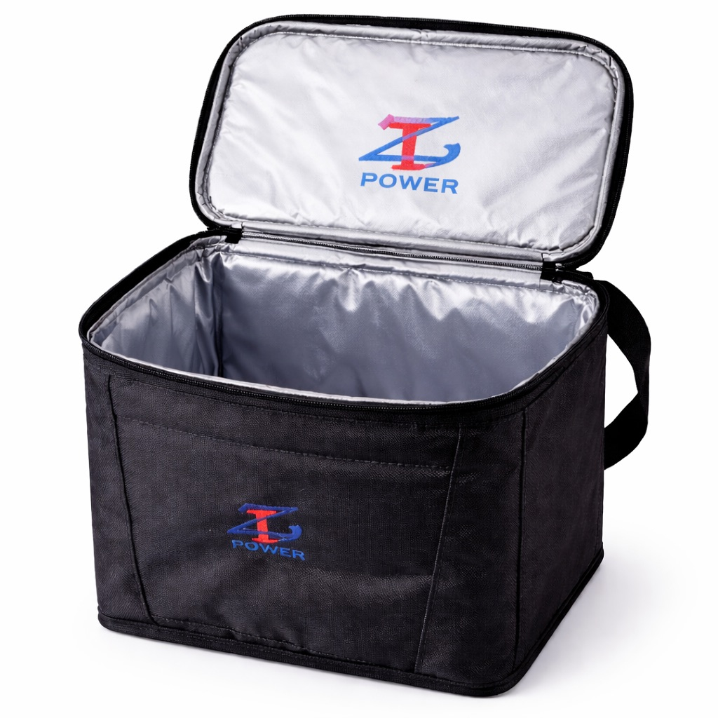 Portable Black Insulated Cooler Lunch Bag with Handle