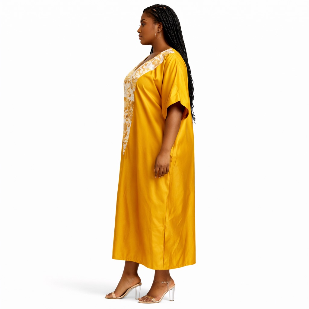 Premium Mustard Kaftan Boubou style Maxi Dress