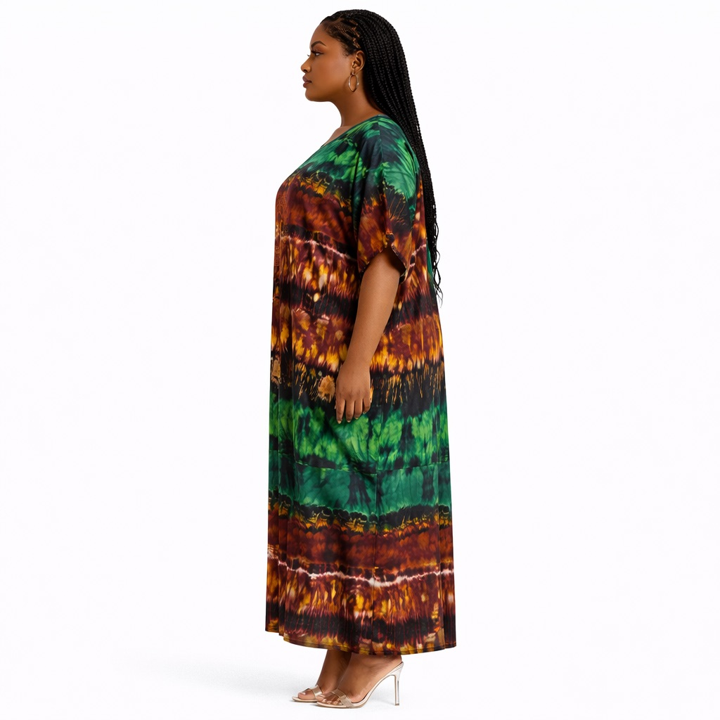 Premium Ankara Print Maxi Boubou style Kaftan Dress