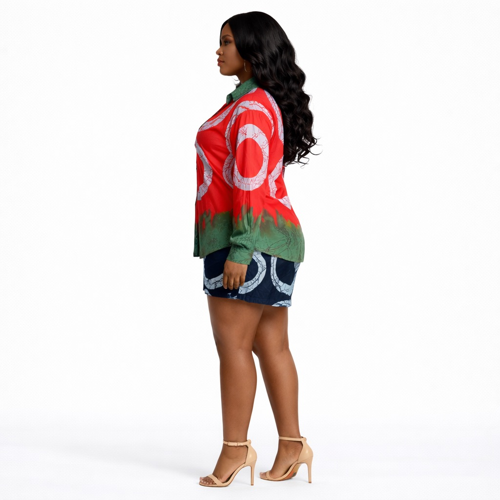 Premium Ankara Print Button Up Shirt and Shorts Two Piece Set
