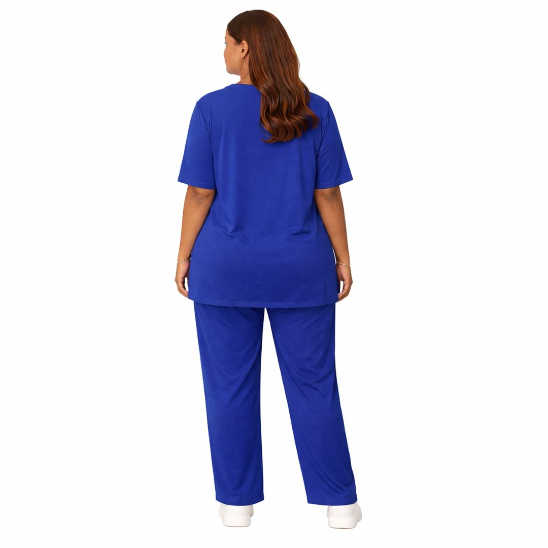 Blue and Peach Co Ord Set Casual Two Piece Outfit