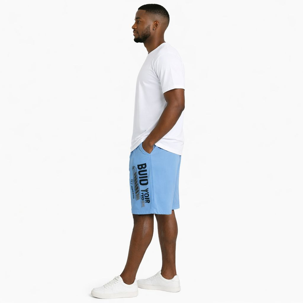 Light Blue Graphic Shorts