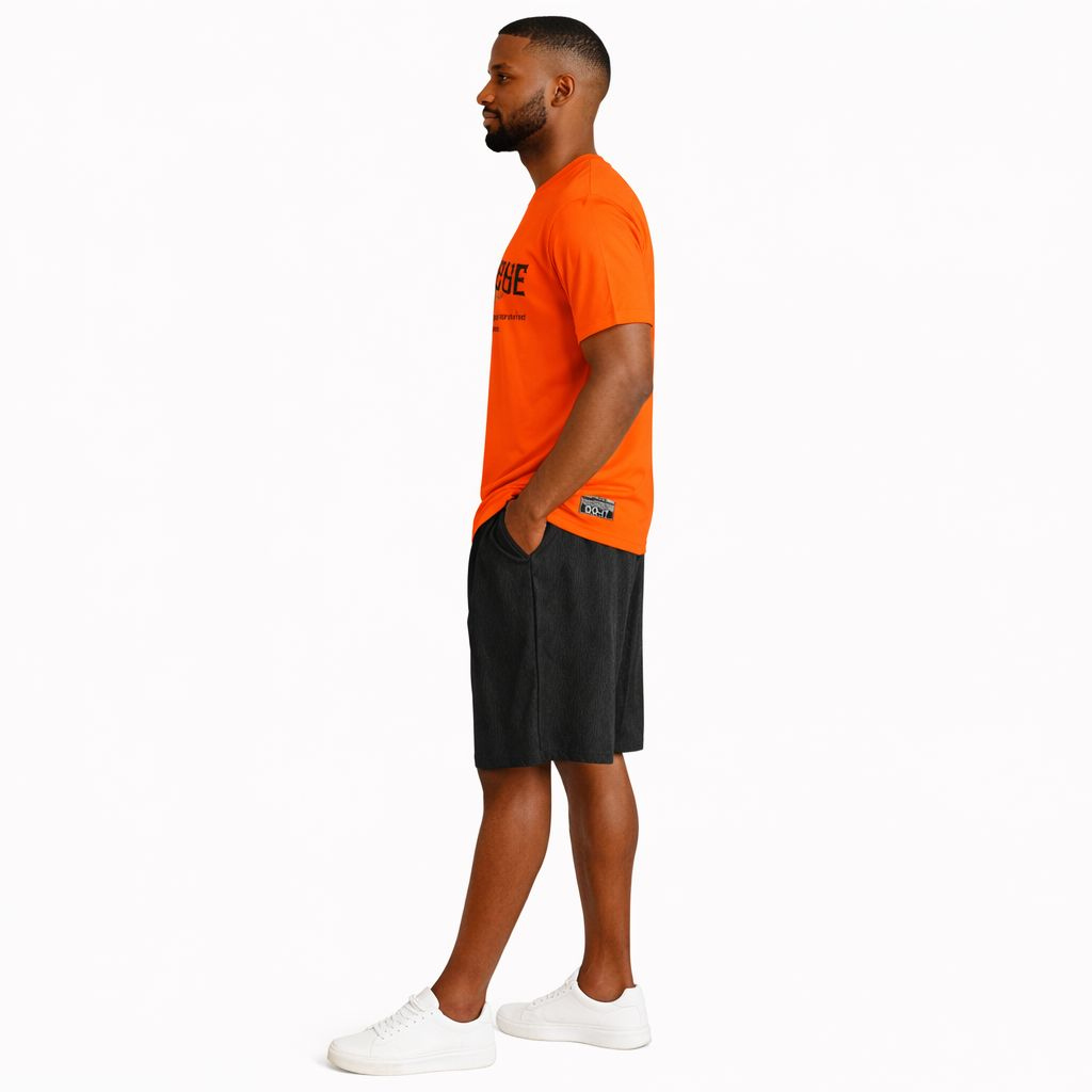 Mens Orange Graphic T Shirt