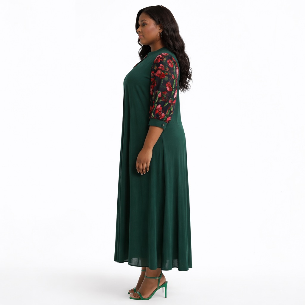 Emerald Grace  Midi Dress