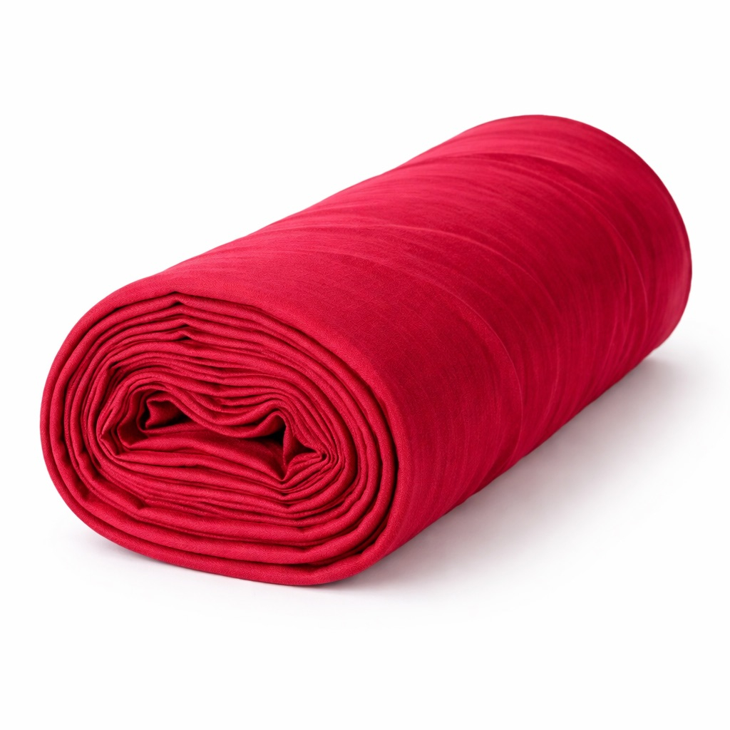 Deep Red Soft Crepe  Fabric Material