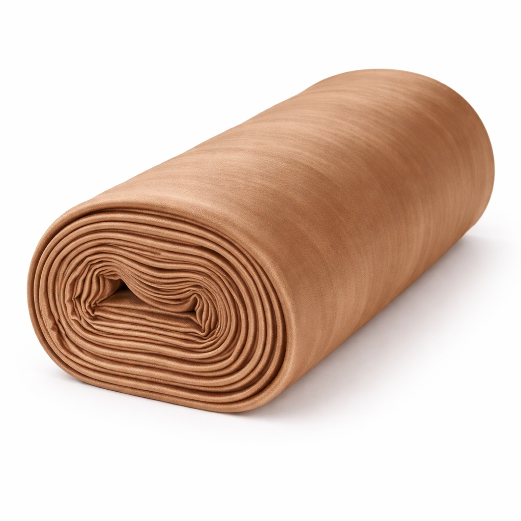 Mocha Brown Soft Satin  Crepe  Fabric Material