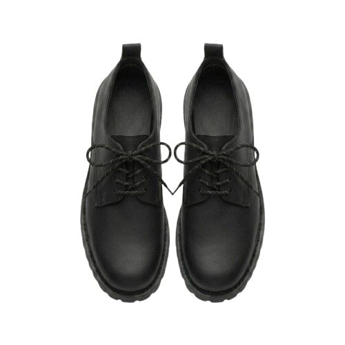 Mens Matte Black Casual Lace Up Shoes