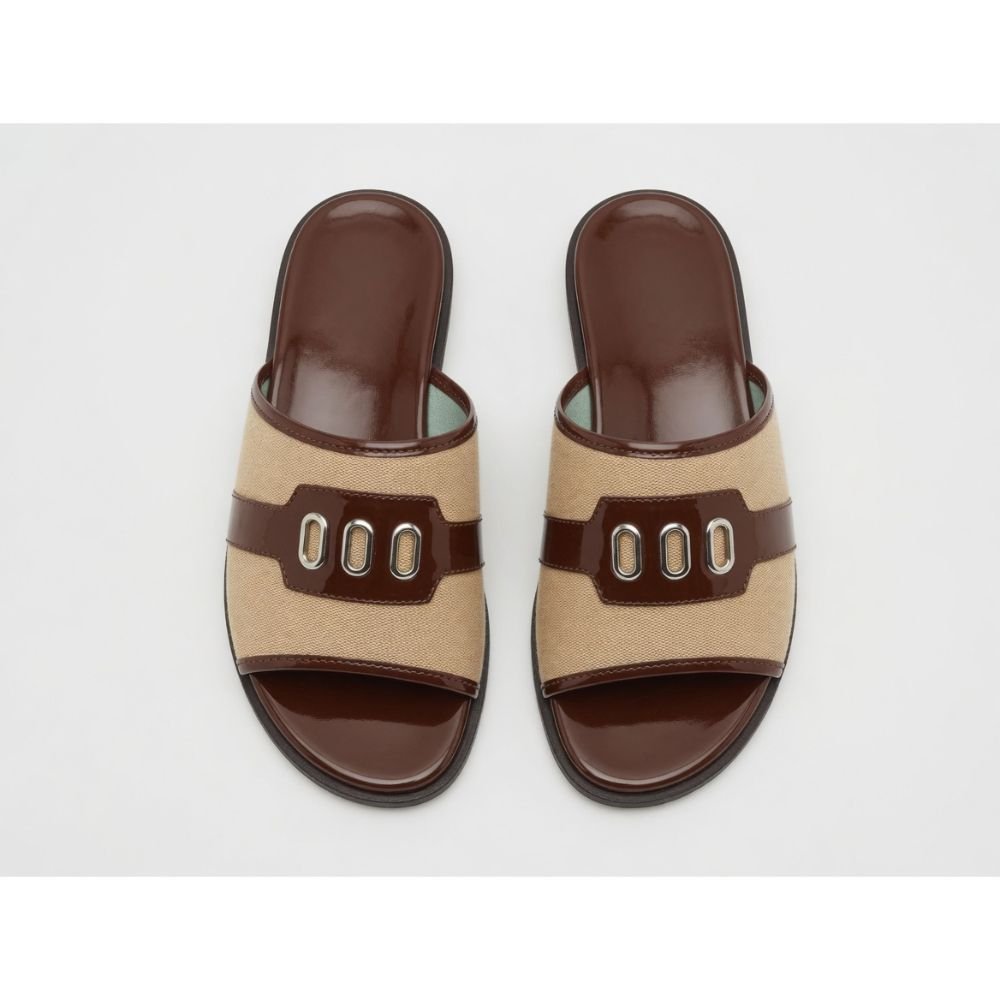 Mens Brown Casual Slide Sandals