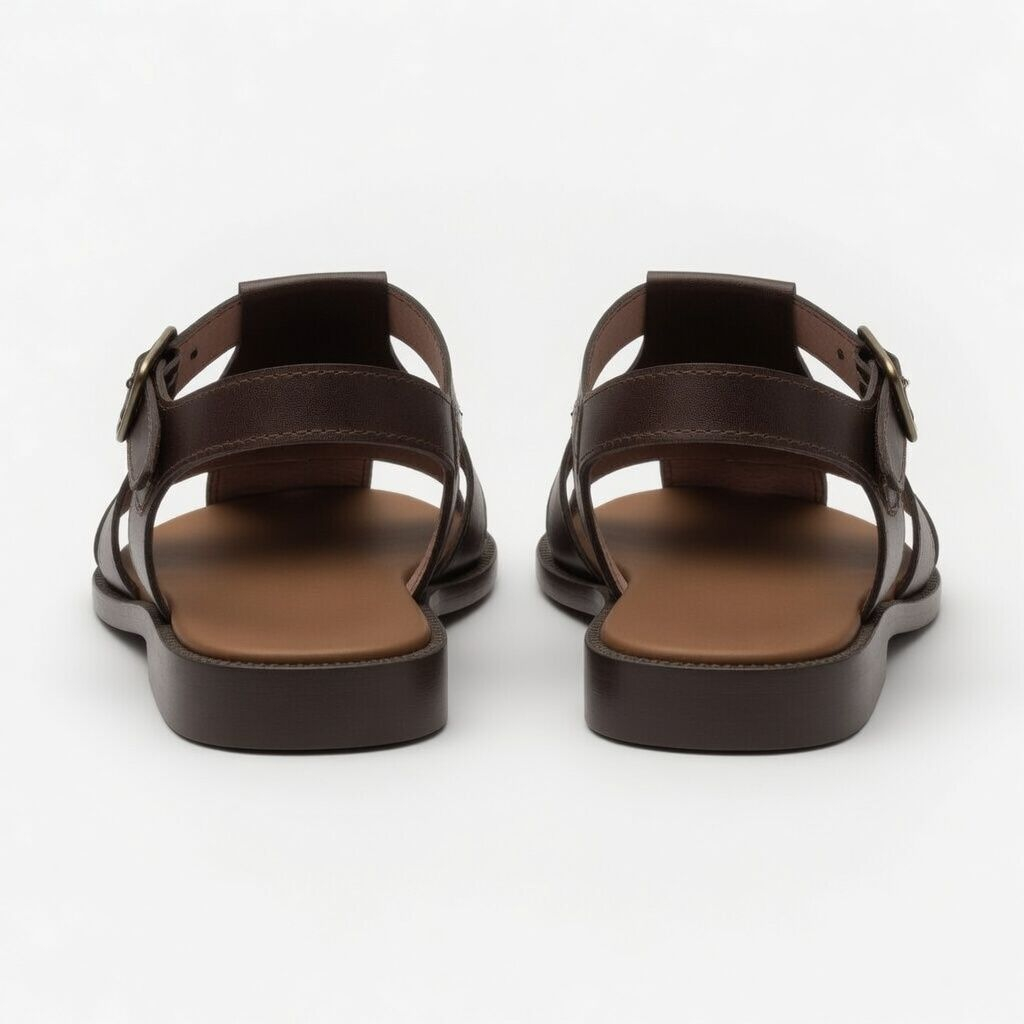 Mens Brown Leather Fisherman Sandals