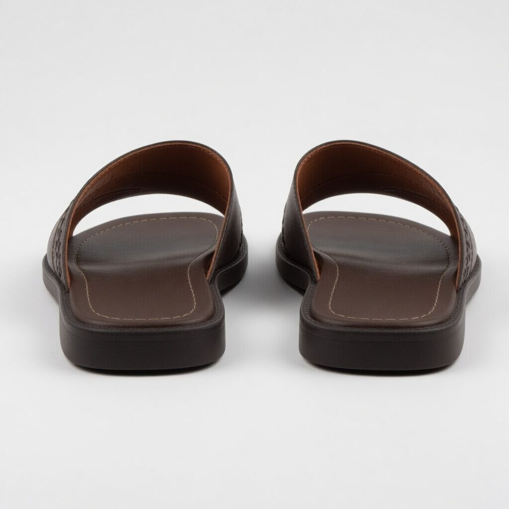 Mens Brown Premium Slide Sandals