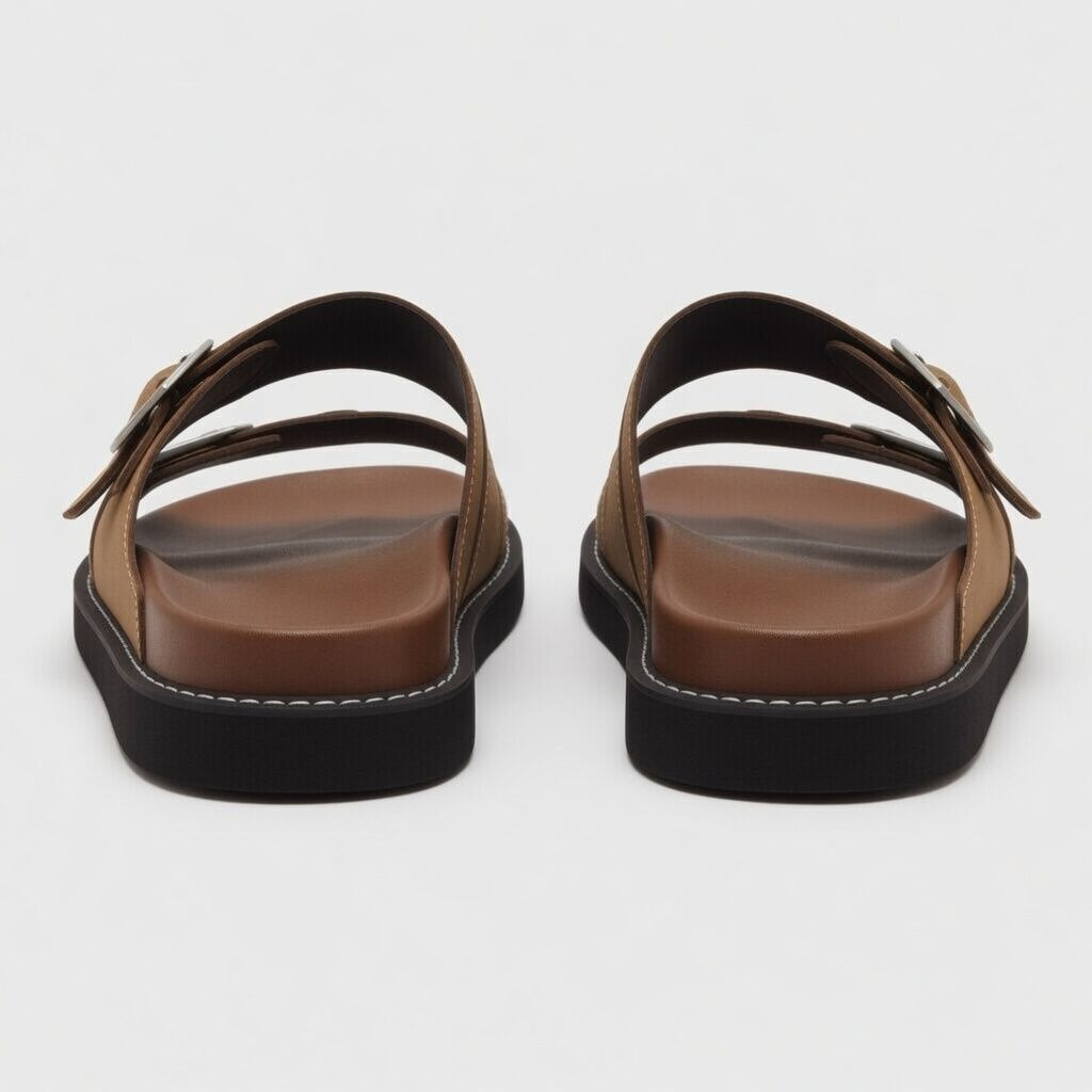 Artisanal Slate brown Multi Strap Buckle Sandals