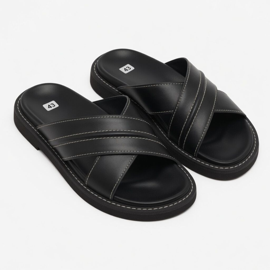 Artisanal Black Obsidian Basket Weave Crossover Slide