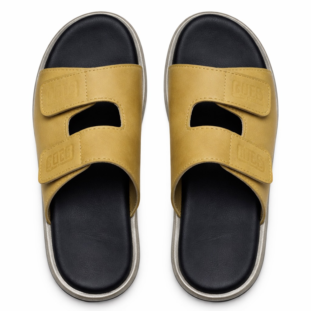 Mens Dual Strap Velcro Slide Sandals