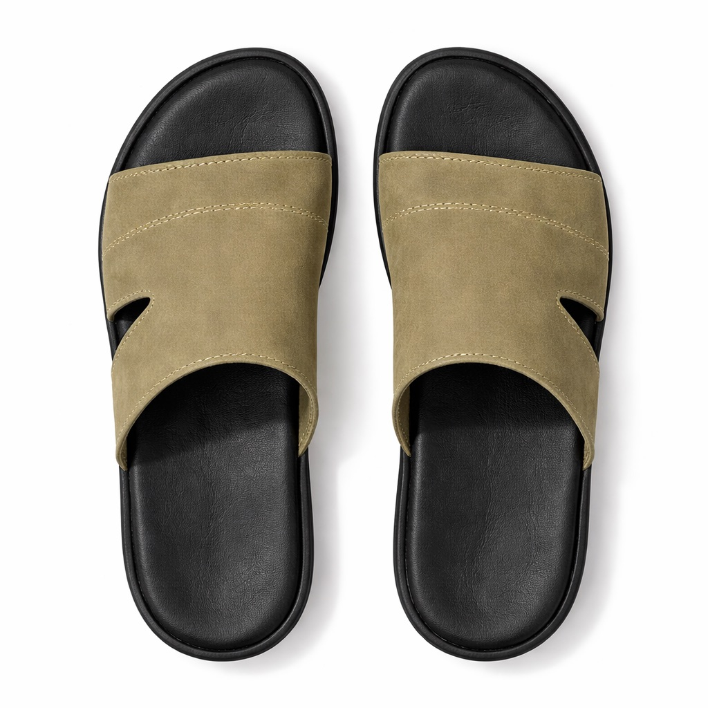 Mens Cut Out Strap Slide Sandals