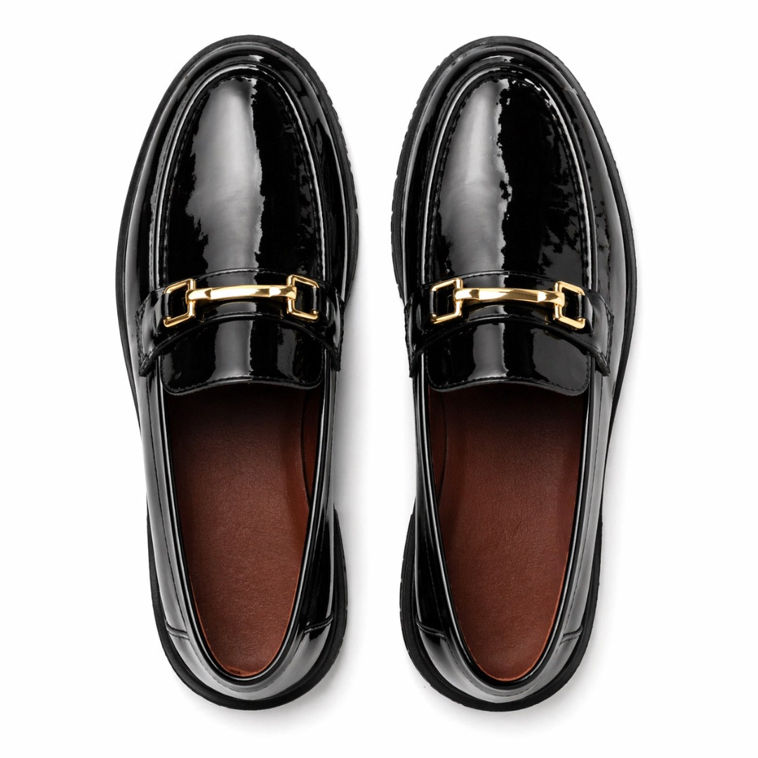 Quality Mens Black Patent Leather Horsebit Loafers