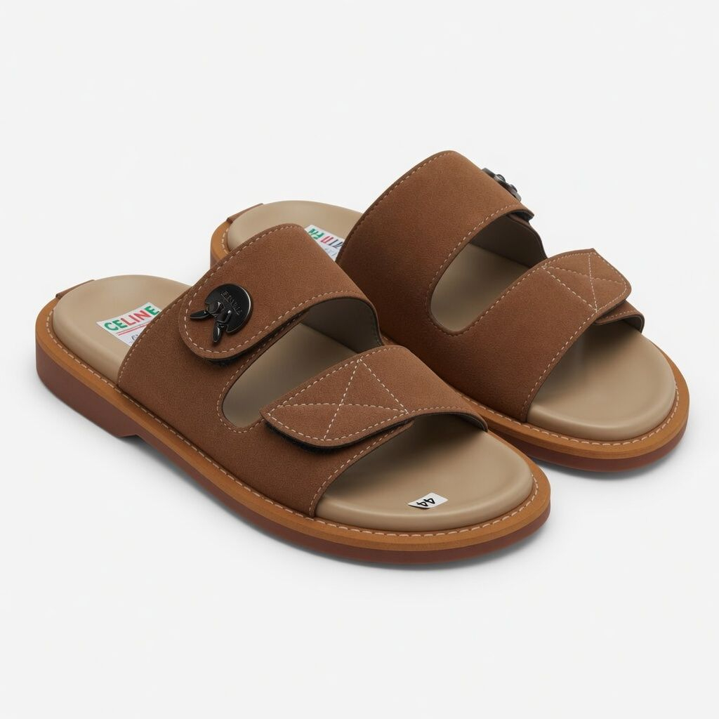 Artisanal Caramel Heritage Dual Buckle Sandals