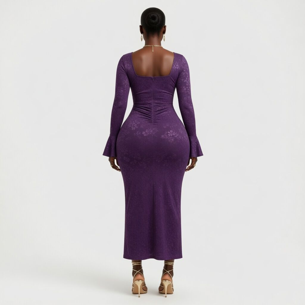 Floral Patterned Long Sleeve Dresses for Women