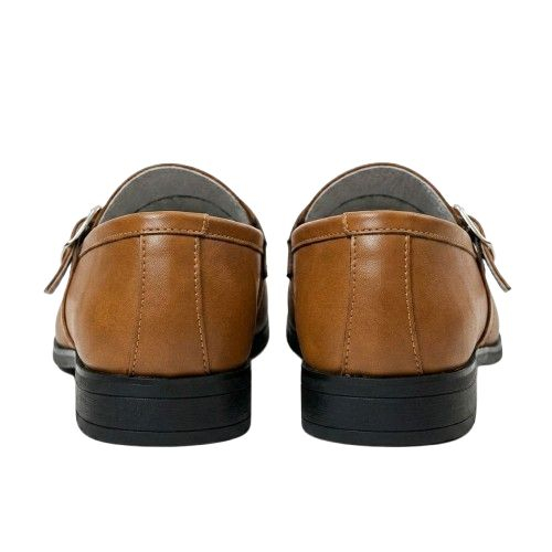 Classic Tan Buckle Detail Slip On Loafers