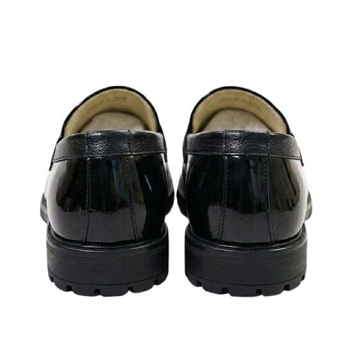 Black Glossy Patent Platform Loafers