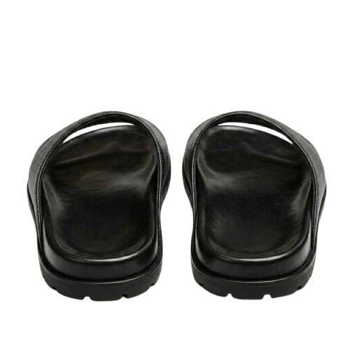 Black Open Toe Slip On Sandal
