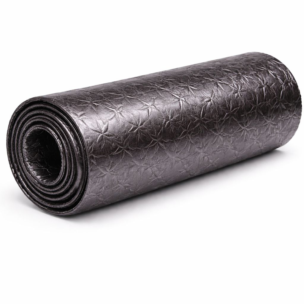 Metallic Star Embossed Synthetic Leather Gunmetal Grey Shimmer Finish