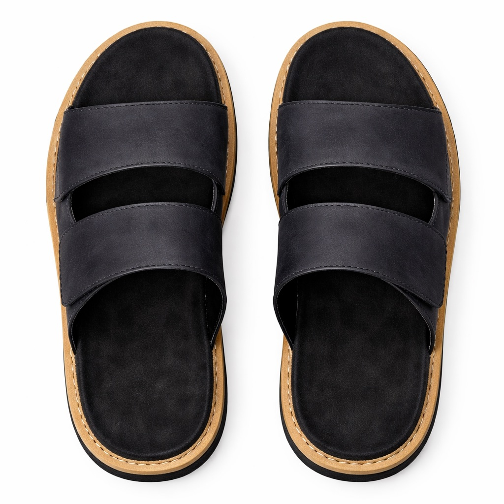 Mens Dual Strap Leather Sandals