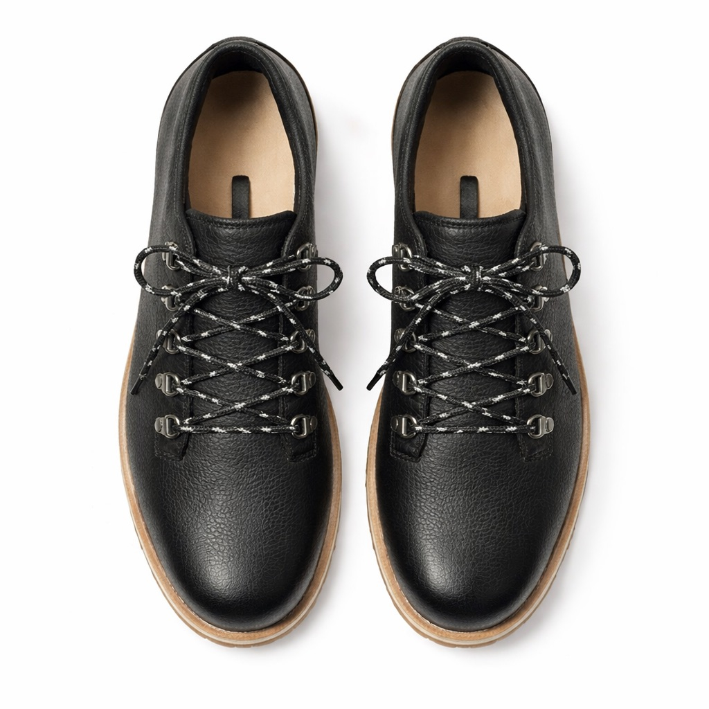 Mens Lace Up Leather Casual Shoes with Lug Sole