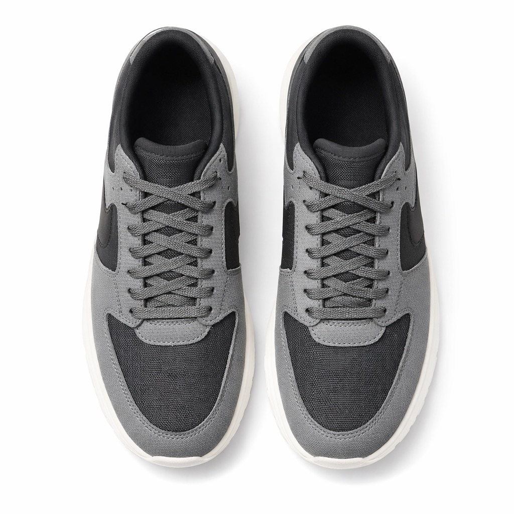 Mens Lightweight Lace Up Sneakers              Grey and Black