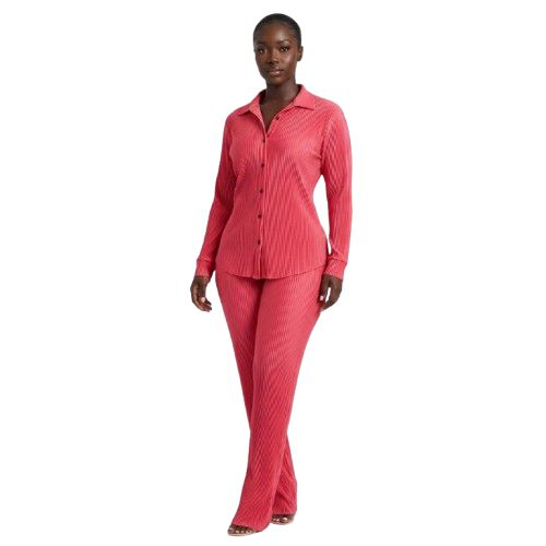 Womens Pleated Shirt and Trouser Set