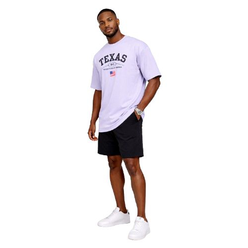 Mens Lavender Oversized Graphic T Shirt